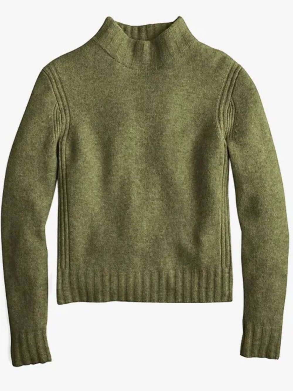 J. Crew Supersoft Olive Green Merino Alpaca Mockneck Sweater - M/L